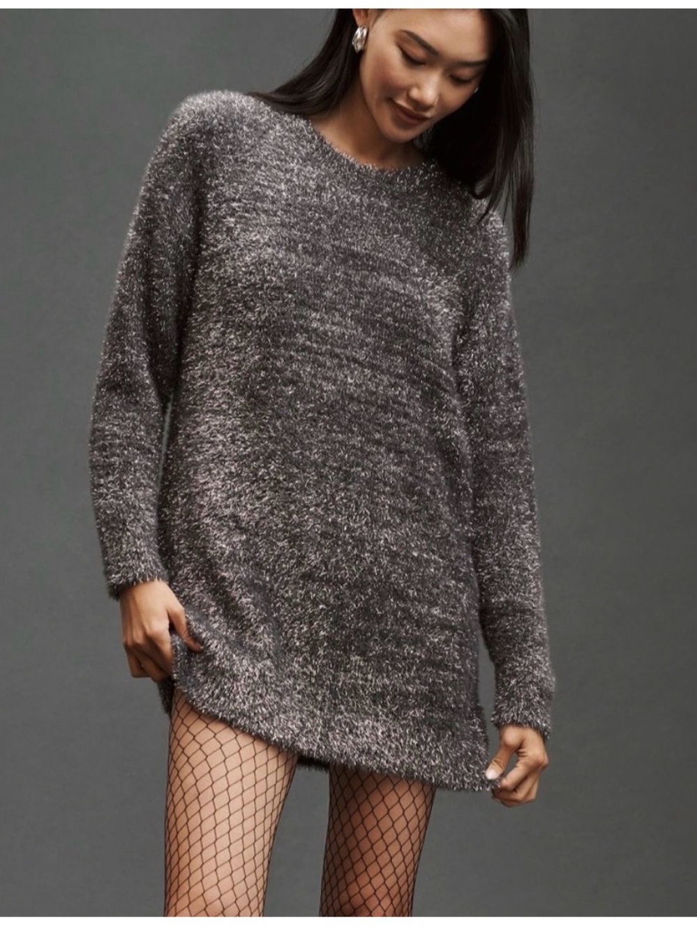 By Anthropologie Eyelash Knit Mini Jumper Dress